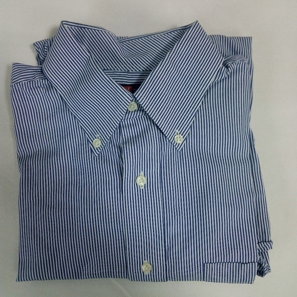 Member's Mark Blue White Stripe Shirt 15/33 - Picture 3 of 7